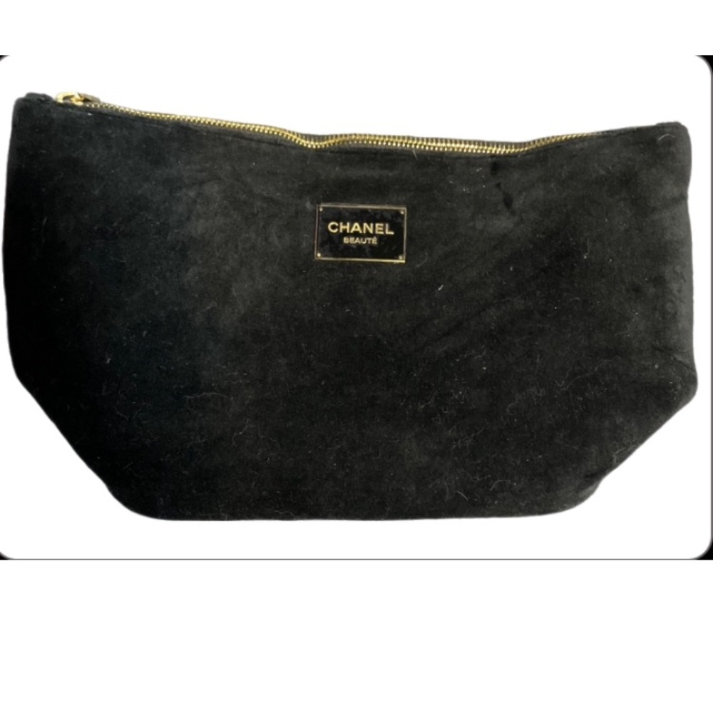Chanel Black Velvet Makeup Bag